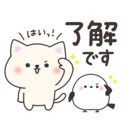 ネコちゃんとシマエナガちゃん♪