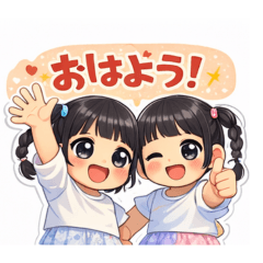 Every day twin's! Puffy happy Sticker