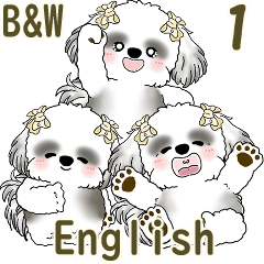 B&W Shih Tzu Daily Stickers 1