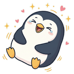 可愛系療癒 小企鵝英語貼圖