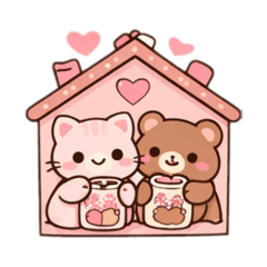 Cute Pink brown bear