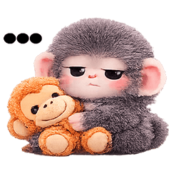 A cute little snow monkey (text)