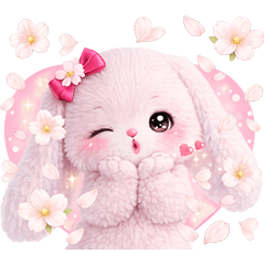 sweet milky rabbit!5 sweet flowers