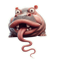Happy ThickLipped Hippo