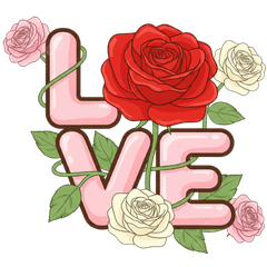 Rose Floral Uppercase Number