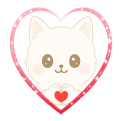 Character only fluffy white cat