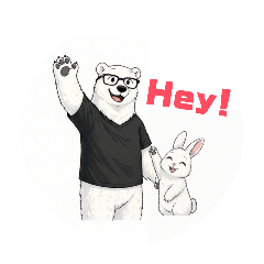 Tall Polar Bear and Little Bunny