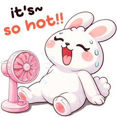 Cute white chubby rabbit 2 big EN