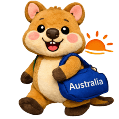 Happy Quokka Stickers plush toy