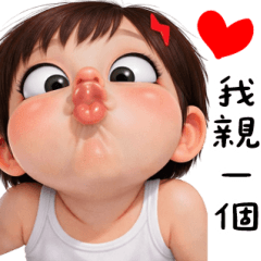 Handsome girl, give you a kiss.