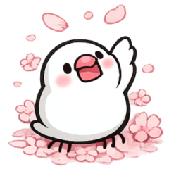 ふわもち白文鳥スタンプ