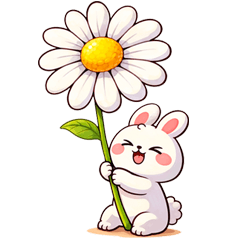 Cute white chubby rabbit 2 no text
