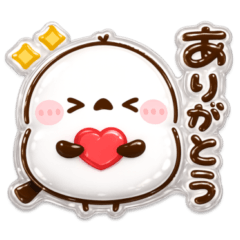 ぷっくりシール風♡まんまるシマエナガ