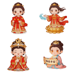 Cartoon Joyful Prayer Mazu(40 sets)