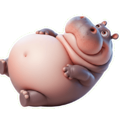 Super Cute BulgingEyed Hippo