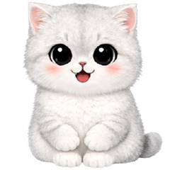 แมวขาวเทาพาสเทล น่ารัก (No Text)