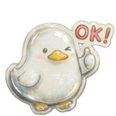 Plump sticker-style call duck