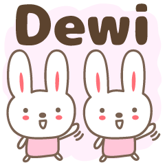 Cute rabbit stickers name, Dewi