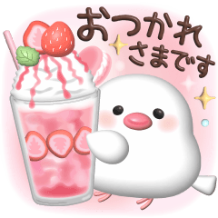 White&Black Sparrow Plump&Cute Sticker