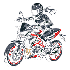 Expressive Female Biker Stickers ver9