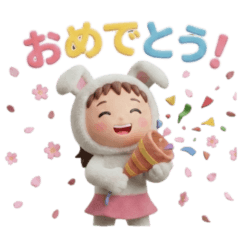 Expressive Girl in White Rabbit Onesie