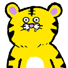 playful tiger sticker
