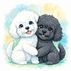 Rin & Noa Othello Dog Stickers