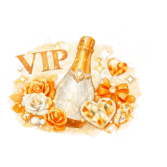 VIP Orange Champagne Stickers