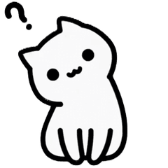 [Moving] White cat sticker ARM010