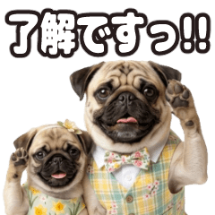 動く！パグ5【春の季節】