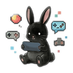 Black Rabbit sticker keigo