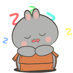 Adorable Rabbit Grey 5 : Animated – LINE stickers | LINE STORE