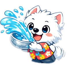 Sister, Samlee, enjoy Songkran Day.