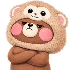Latte Bear Monkey (No Text)