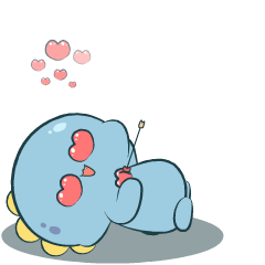 Chubby Blue Dino : Animated