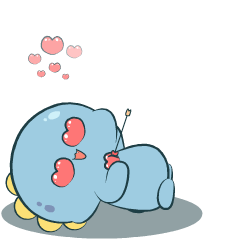 Chubby Blue Dino : Animated Stickers