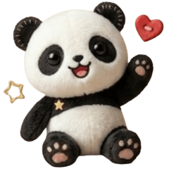 Fluffy Panda Stickers for Daily Use