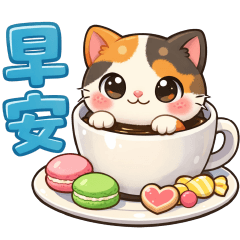 可愛三花貓-實用貼圖