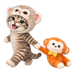 แมวหมวกลิงหิมะ! ตัวตึง (No text)