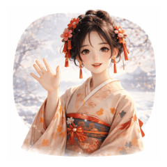 Various cute girls in kimono