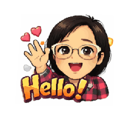 Cute Girl with Glasses Stickers