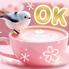 春と桜とシマエナガ