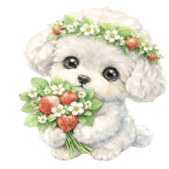 Fluffy Maltipoos strawberry no text