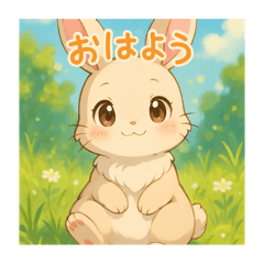 A mellow, fluffy little bunny