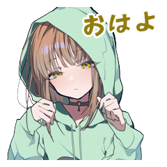 Greeting Girl in Hoodie