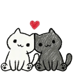 [Moving] White cat and grey cat ARM011