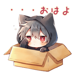 Black Cat Hoodie Boy Greetings