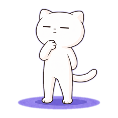 Expressionless White Cat Stickers.