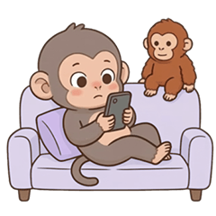 Ee-ee-ee 小猴子 可愛 實用 無文字版 貼圖