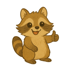 brown little raccoon_